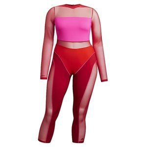adidas Ivy Park Blocked Catsuit (Plus Size) Power Red/Shock Pink/Red - SP22